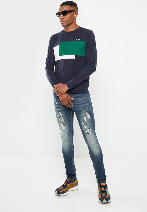 Valenta - Stefano long sleeve T-shirt - navy