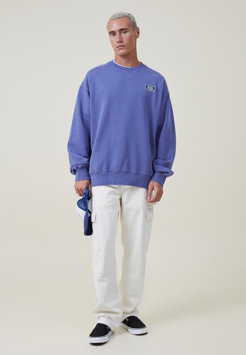 Cotton On -  Budweiser oversized crew sweater - lcn bud mazarine blue/bud light 