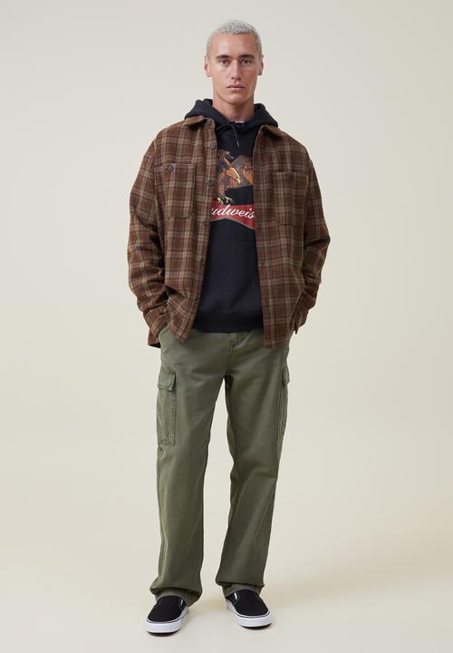 Cotton On - Budweiser oversized fleece hoodie - lcn bud black/eagle
