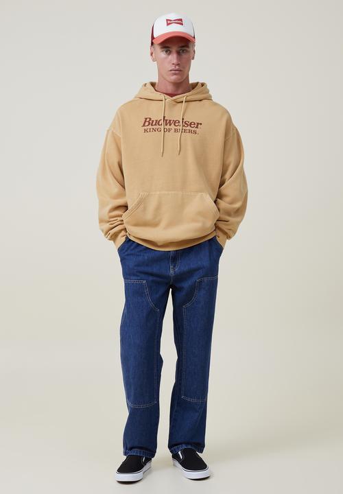 Cotton On - Budweiser oversized fleece hoodie - lcn bud sunbleach