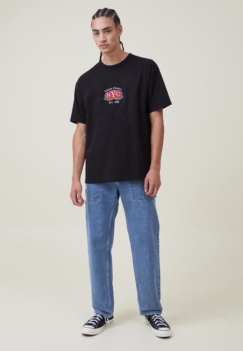 Cotton On - Heavy weight T-shirt - black/nyc athletic division