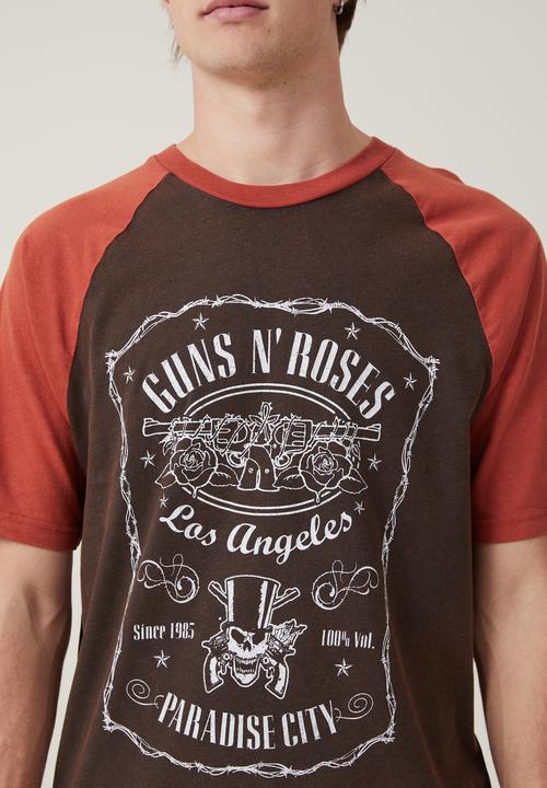 Cotton On - License raglan T-shirt - lcn bra washed black & bruschetta red