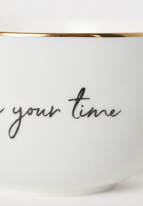 H&M - Porcelain cup - white/take your time 