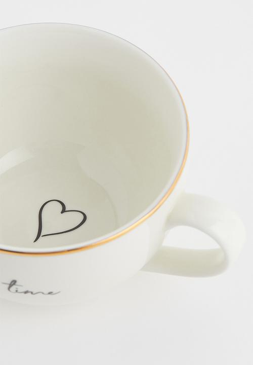 H&M - Porcelain cup - white/take your time 