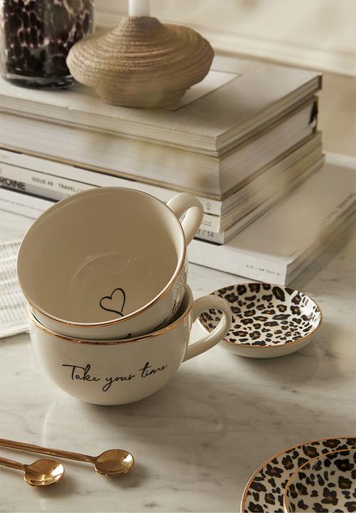 H&M - Porcelain cup - white/take your time 