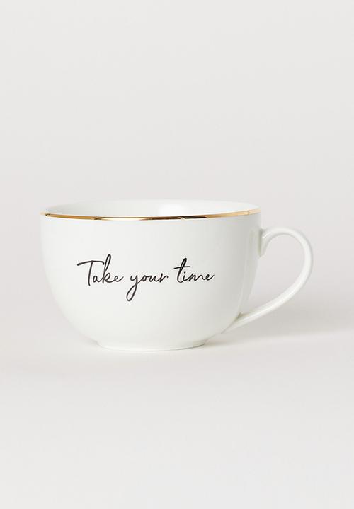 H&M - Porcelain cup - white/take your time 
