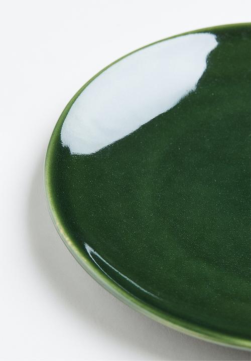 H&M - Small stoneware plate - green