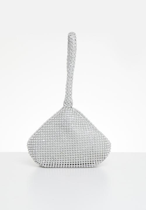 MILLA - Constance diamante bag - silver
