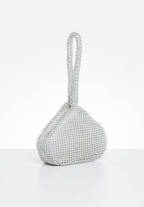 MILLA - Constance diamante bag - silver