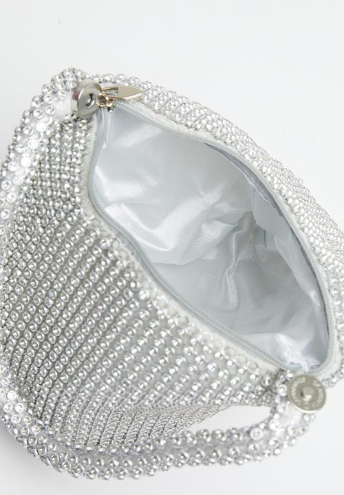 MILLA - Constance diamante bag - silver