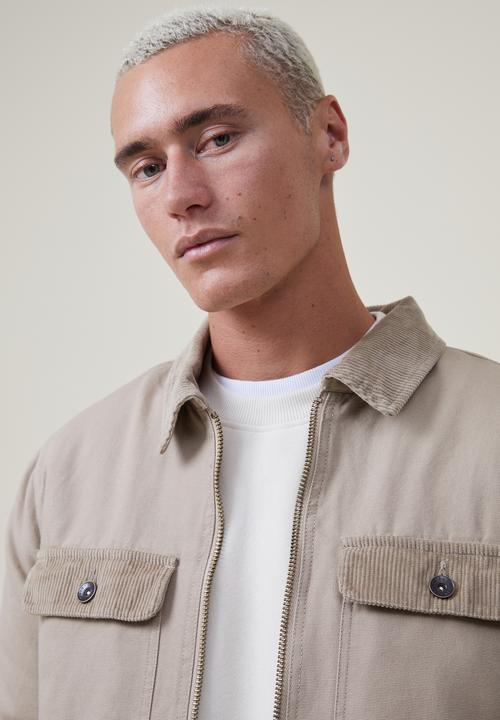 Cotton On - Utility trucker jacket - stone