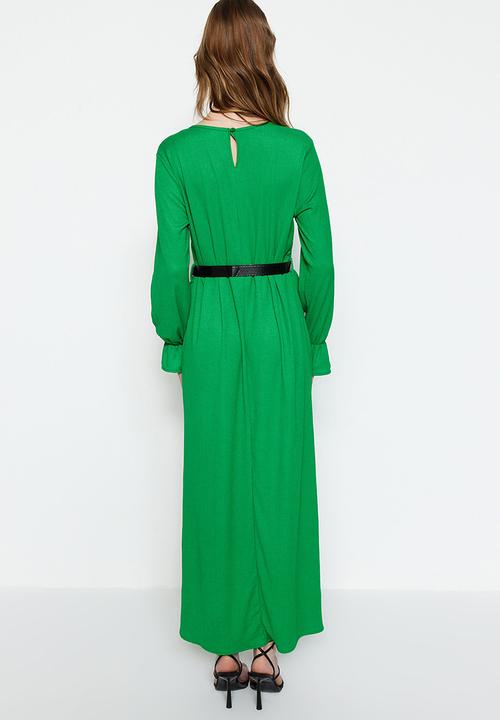 Trendyol - Modest shift dress - green