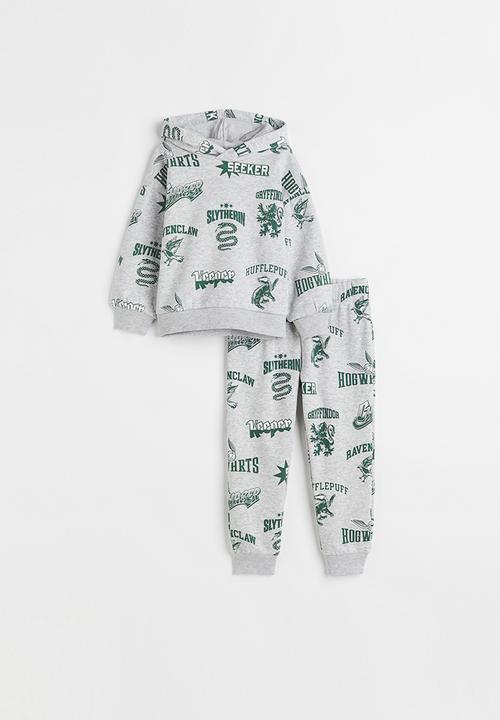 H&M - Printed 2-piece sweatshirt set - grey marl/harry potter