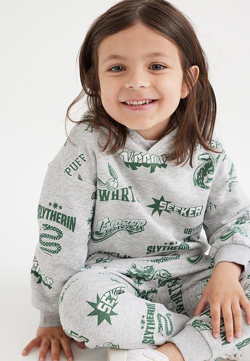 H&M - Printed 2-piece sweatshirt set - grey marl/harry potter