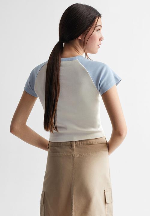 MANGO - T-shirt insti - blue