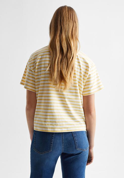 MANGO - T-shirt doha - mustard