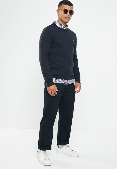 Lyle & Scott - Cotton crew neck jumper - navy