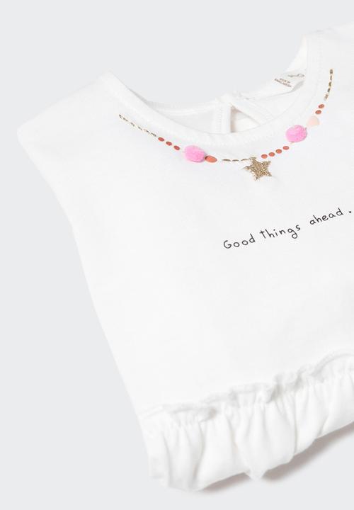 MANGO - T-shirt jewel - off white