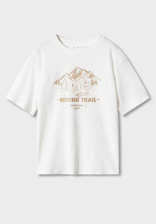 MANGO - T-Shirt campfire - off white