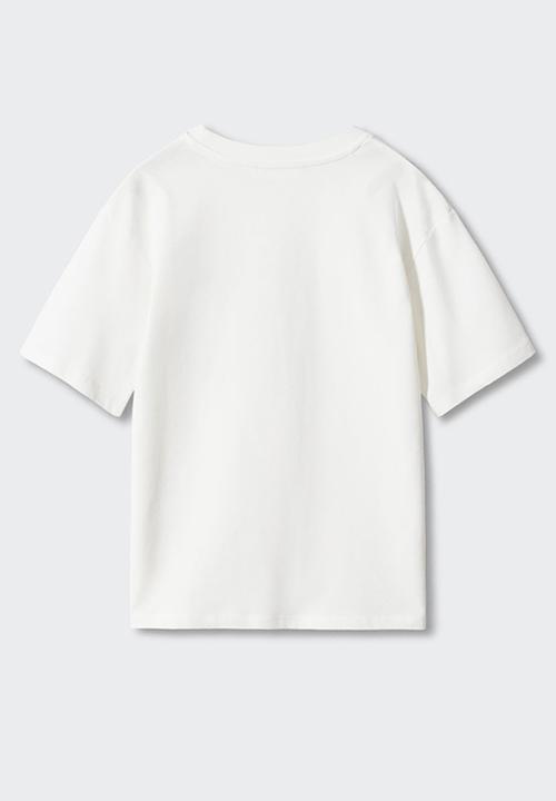 MANGO - T-Shirt campfire - off white