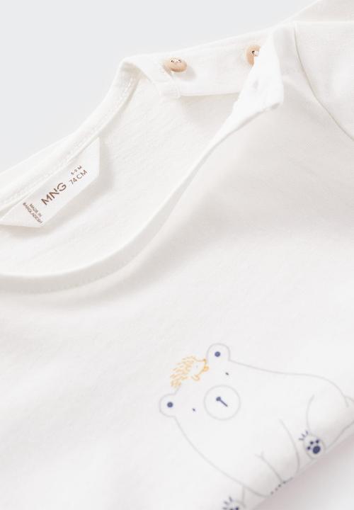 MANGO - T-shirt hugs - off white