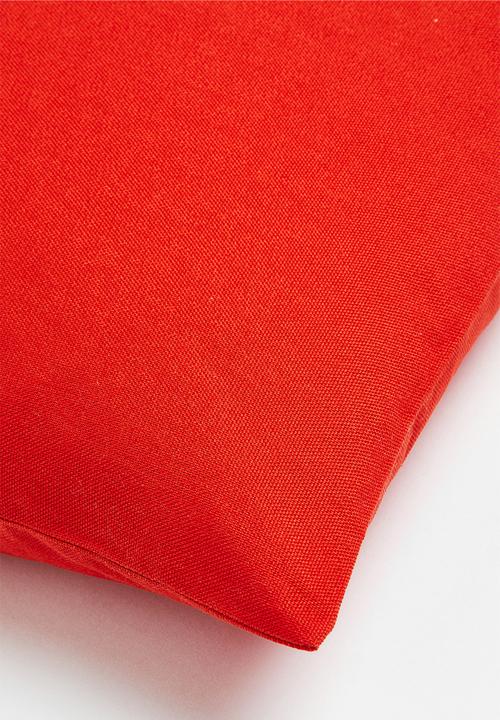 H&M - Cotton canvas cushion cover - bright red