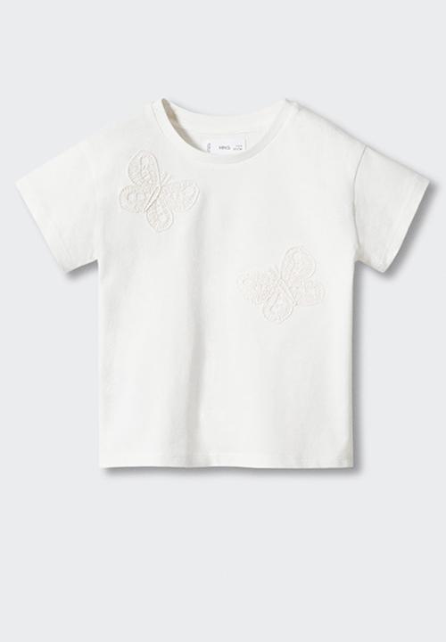 MANGO - T-shirt crochetb - off white
