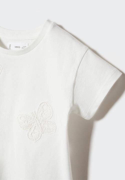 MANGO - T-shirt crochetb - off white