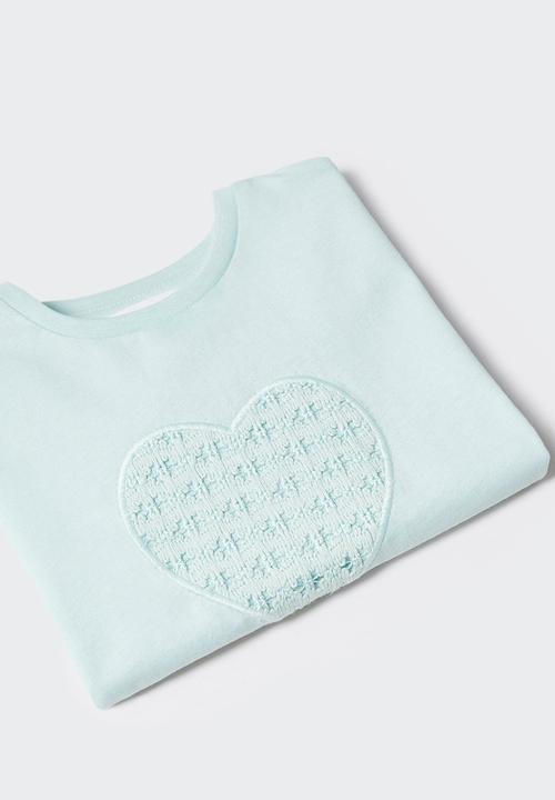 MANGO - T-Shirt Heart - Green