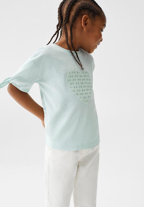 MANGO - T-Shirt Heart - Green