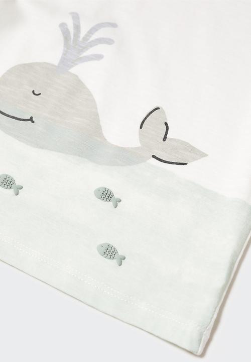 MANGO - T-Shirt ballena - white