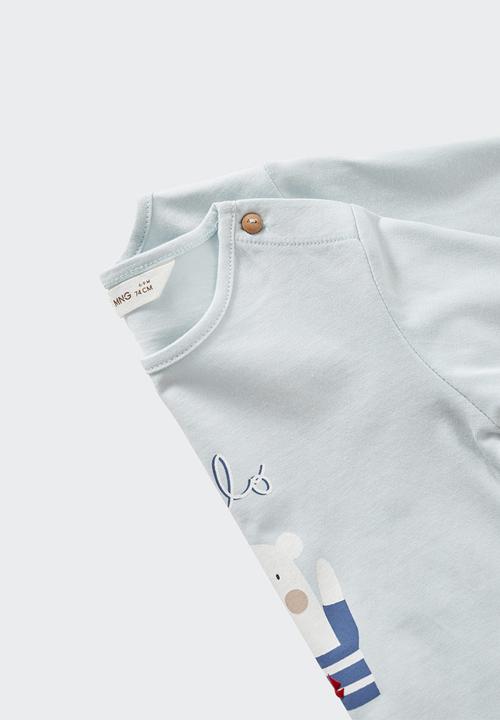 MANGO - T-shirt hello - blue 