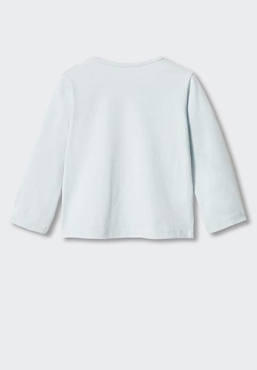 MANGO - T-shirt hello - blue 