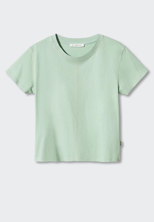 MANGO - T-Shirt basict - green