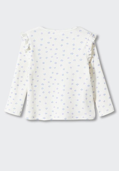 MANGO - T-shirt sol - off white