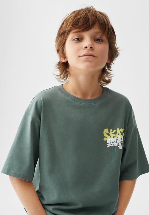MANGO - T-shirt skate - green