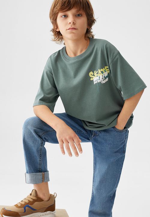 MANGO - T-shirt skate - green