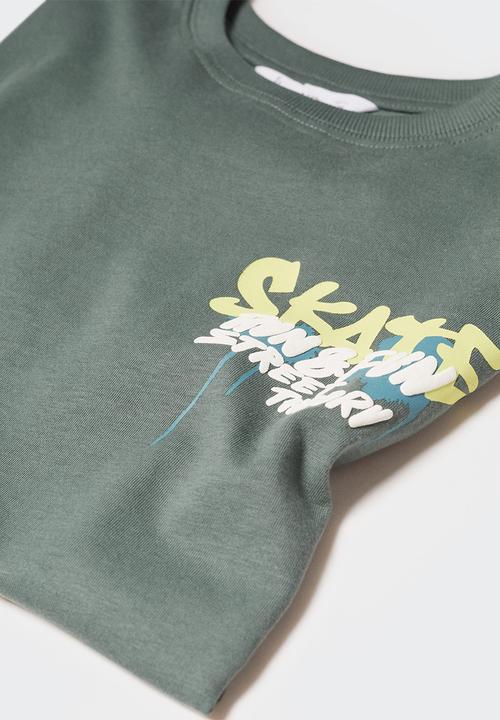 MANGO - T-shirt skate - green