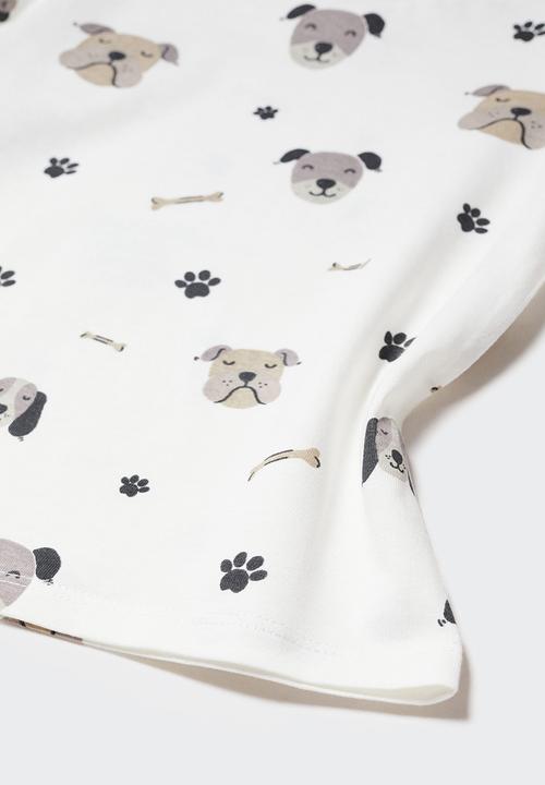 MANGO - T-shirt dog - off white