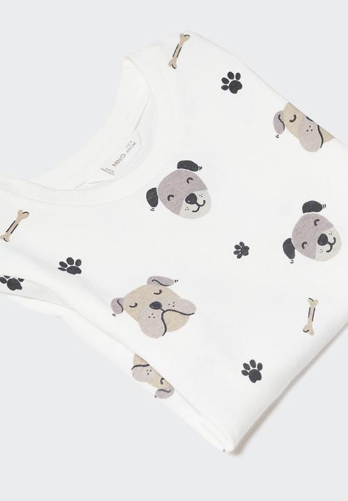 MANGO - T-shirt dog - off white