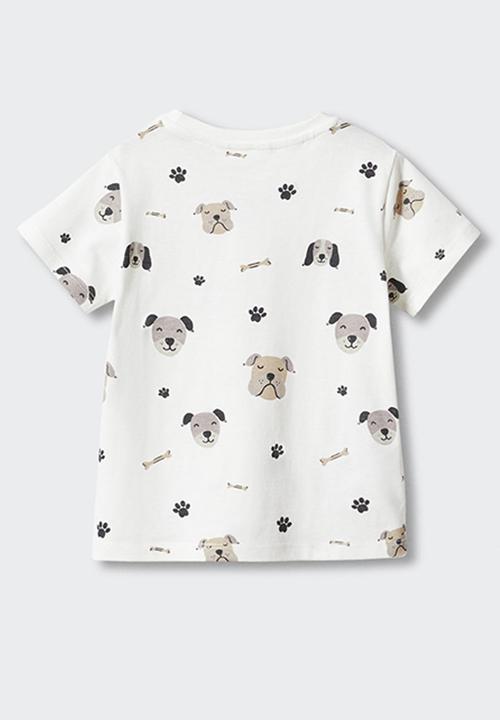 MANGO - T-shirt dog - off white