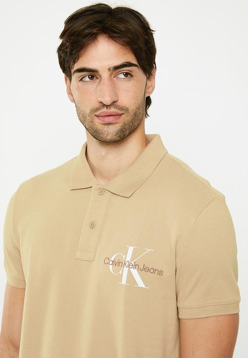 Calvin Klein - Archival monologo polo - travertine