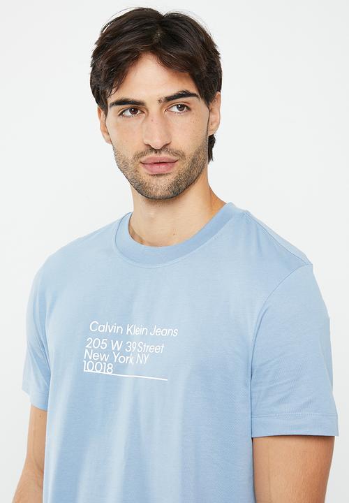 Calvin Klein - Ck address logo tee - iceland blue