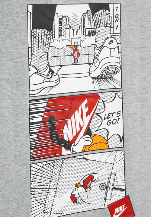 Nike - Nkb icons of play short sleeve tee - dk grey heather