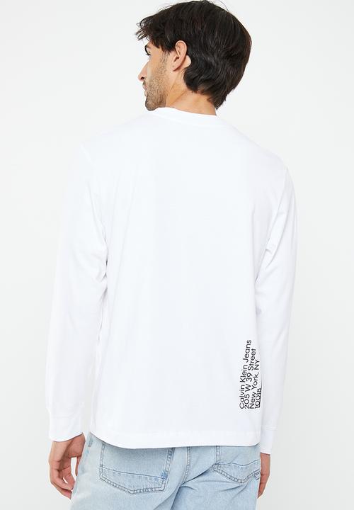 Calvin Klein - Lightbox graphic long sleeve tee - bright white