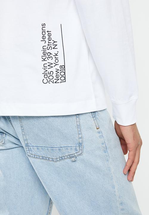 Calvin Klein - Lightbox graphic long sleeve tee - bright white