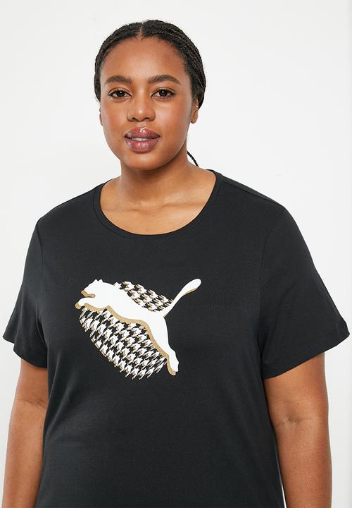 PUMA - Plus graphics houndstooth tee - puma black