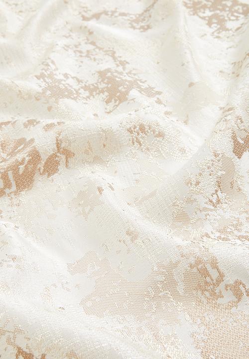 Design Collection - Victoria jacquard taped curtain - natural/taupe