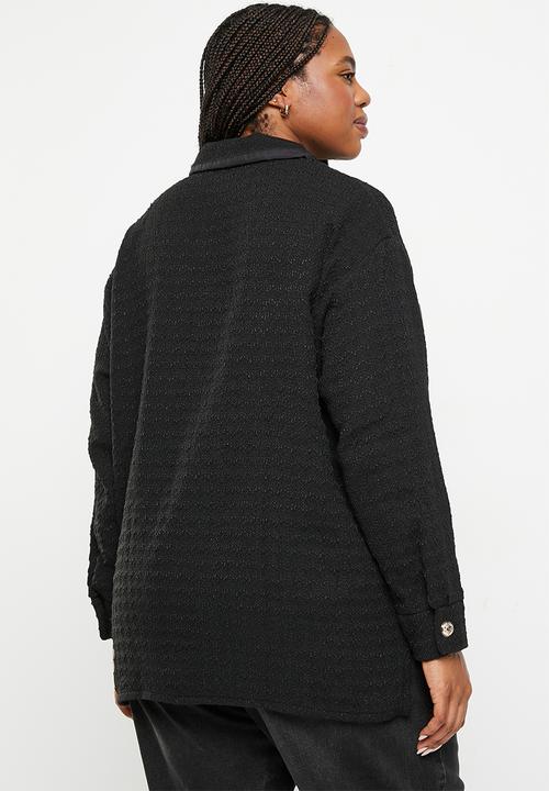 Me&B - Plus Boucle shacket - black