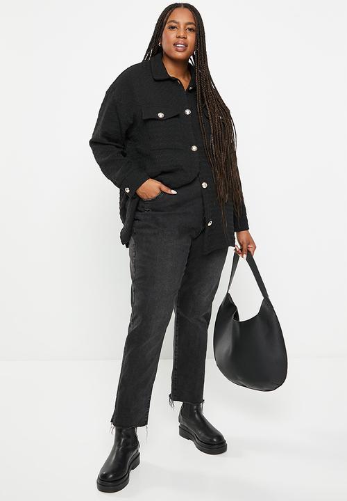 Me&B - Plus Boucle shacket - black